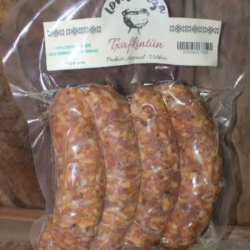 Longanizas artesanales trafkintun envasadas al vacío.